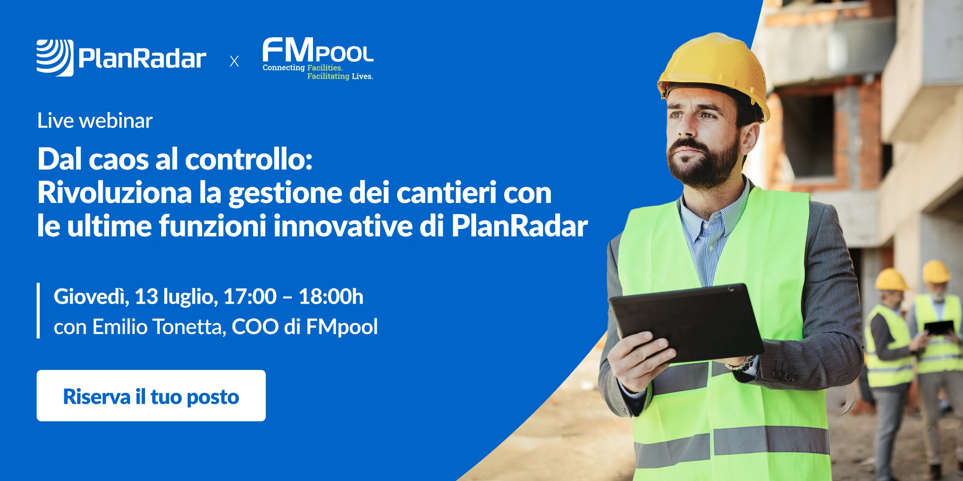 WEBINAR: Dal caos al controllo - Rivoluziona la gestione dei cantieri con le ultime funzionalità di PlanRadar